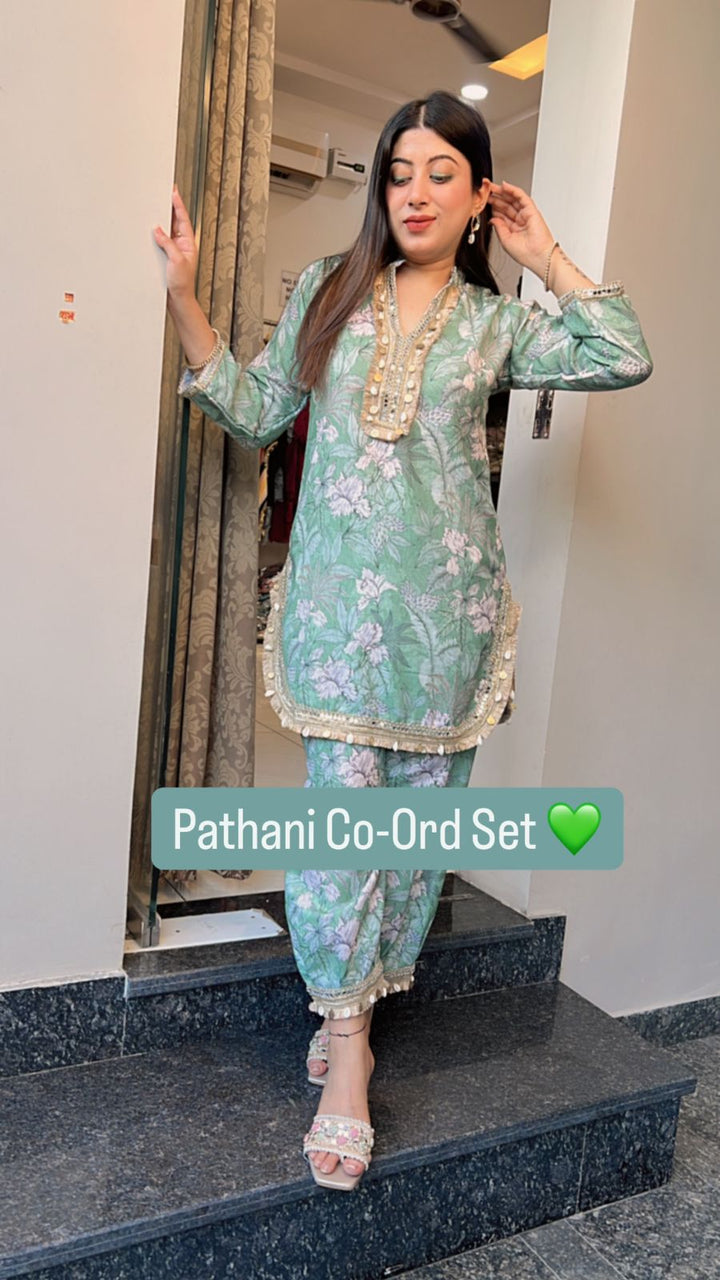 GREEN PATHANI CO-ORD SET