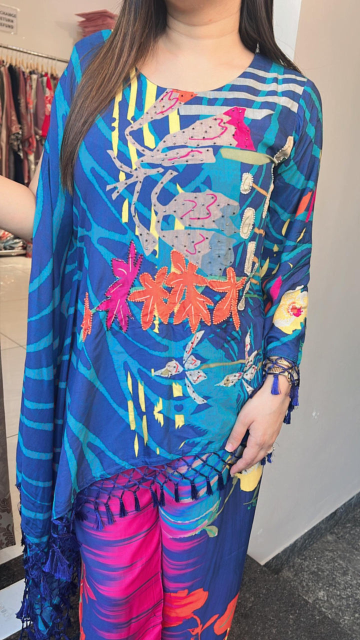 DESIGNER ONE SIDED KAFTAN SET