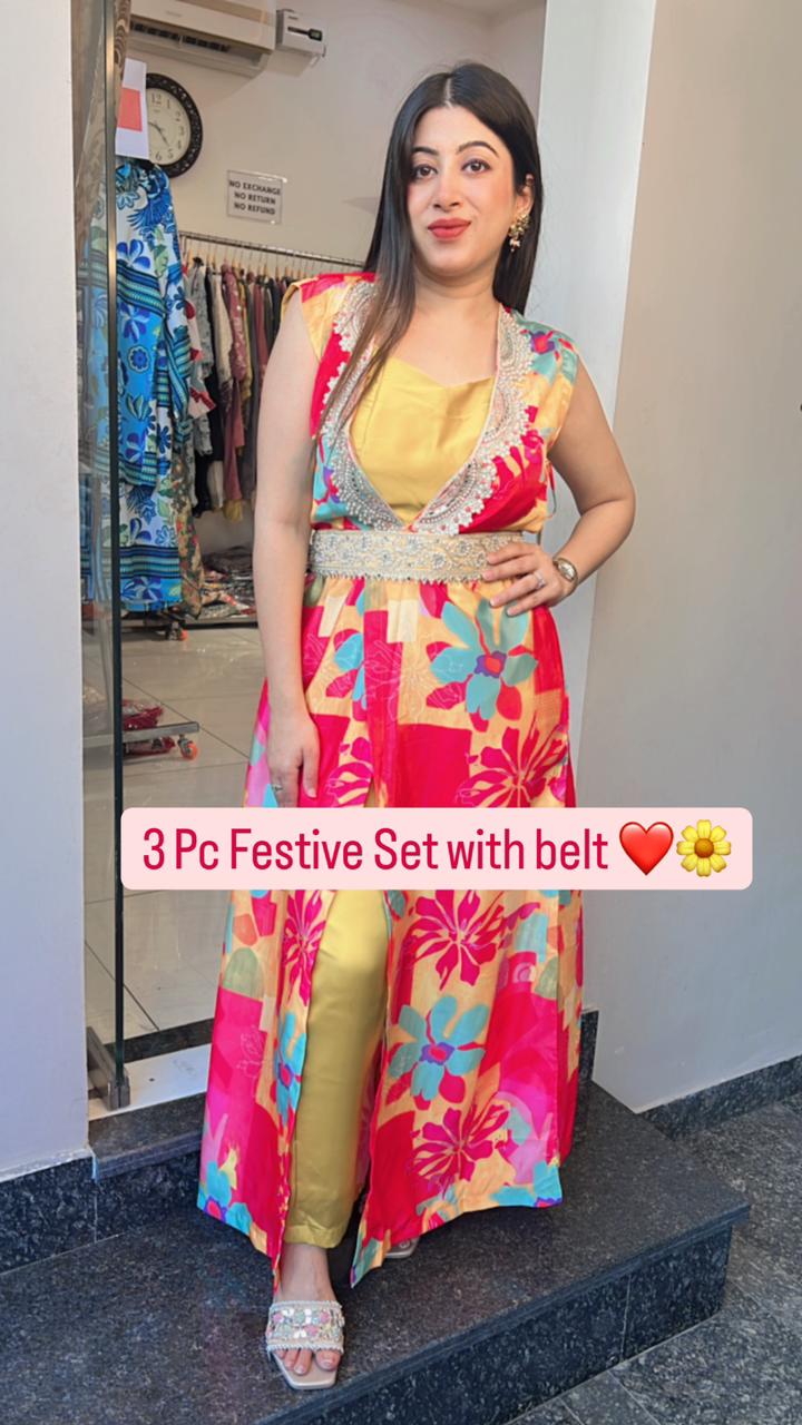 3PC FESTIVE SET WITH BELT