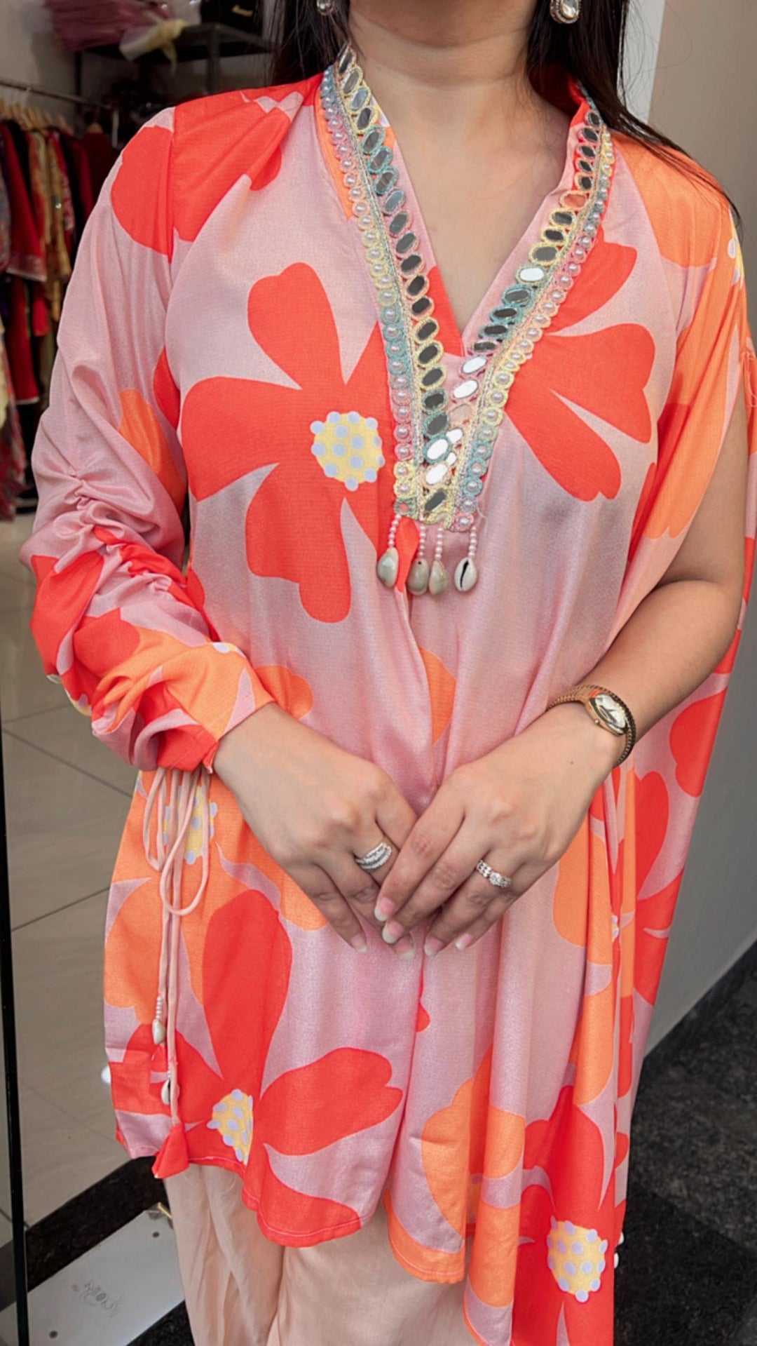 DESIGNER FESTIVE  ONE SIDED KAFTAN SET