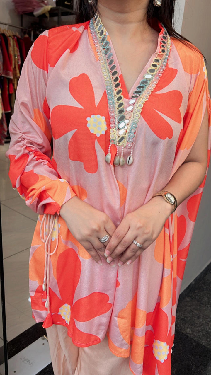 DESIGNER FESTIVE  ONE SIDED KAFTAN SET