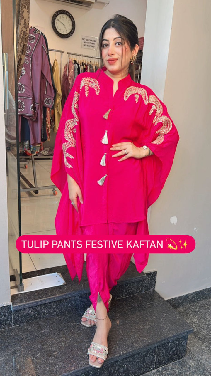 FESTIVE CREPE TULIP PANTS KAFTAN