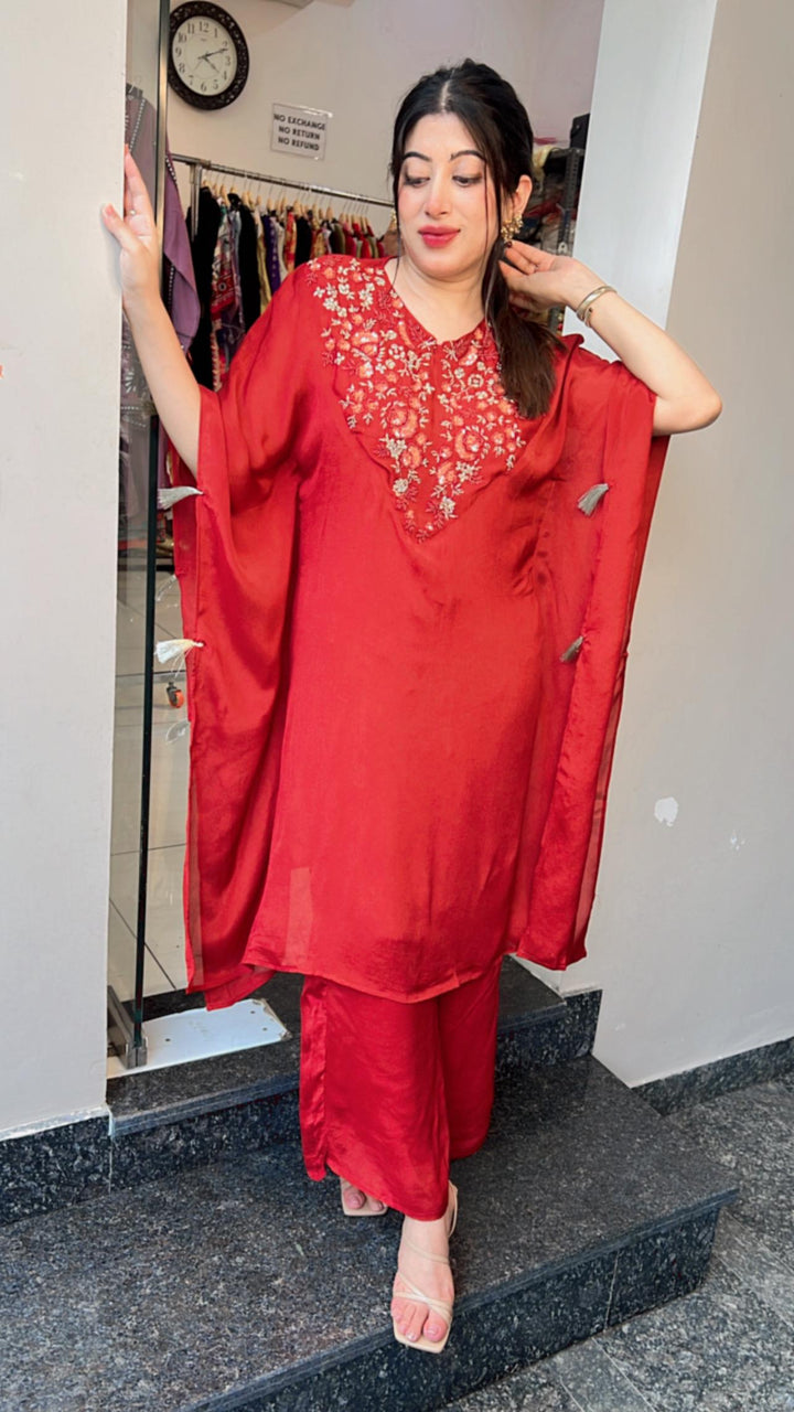 FESTIVE CHINNON HANDWORKED KAFTAN SET