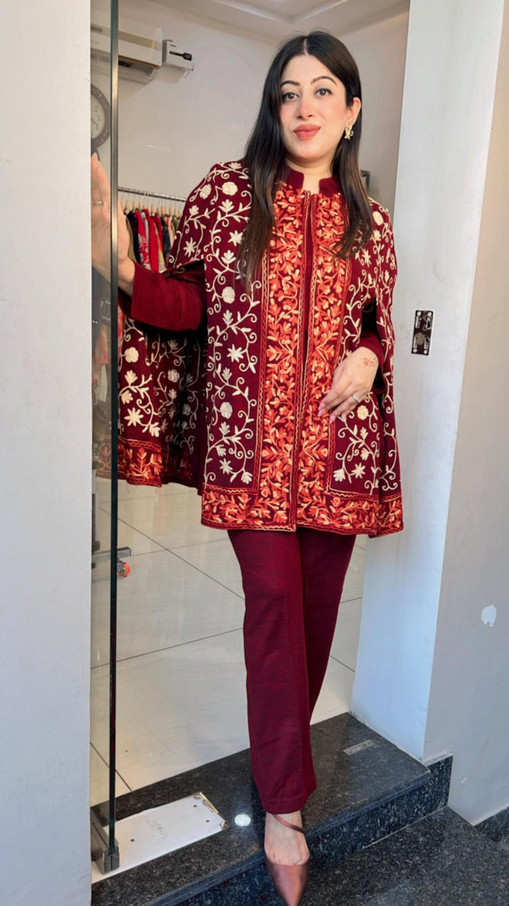 3PC WINTER EMBROIDERED CO-ORD SET