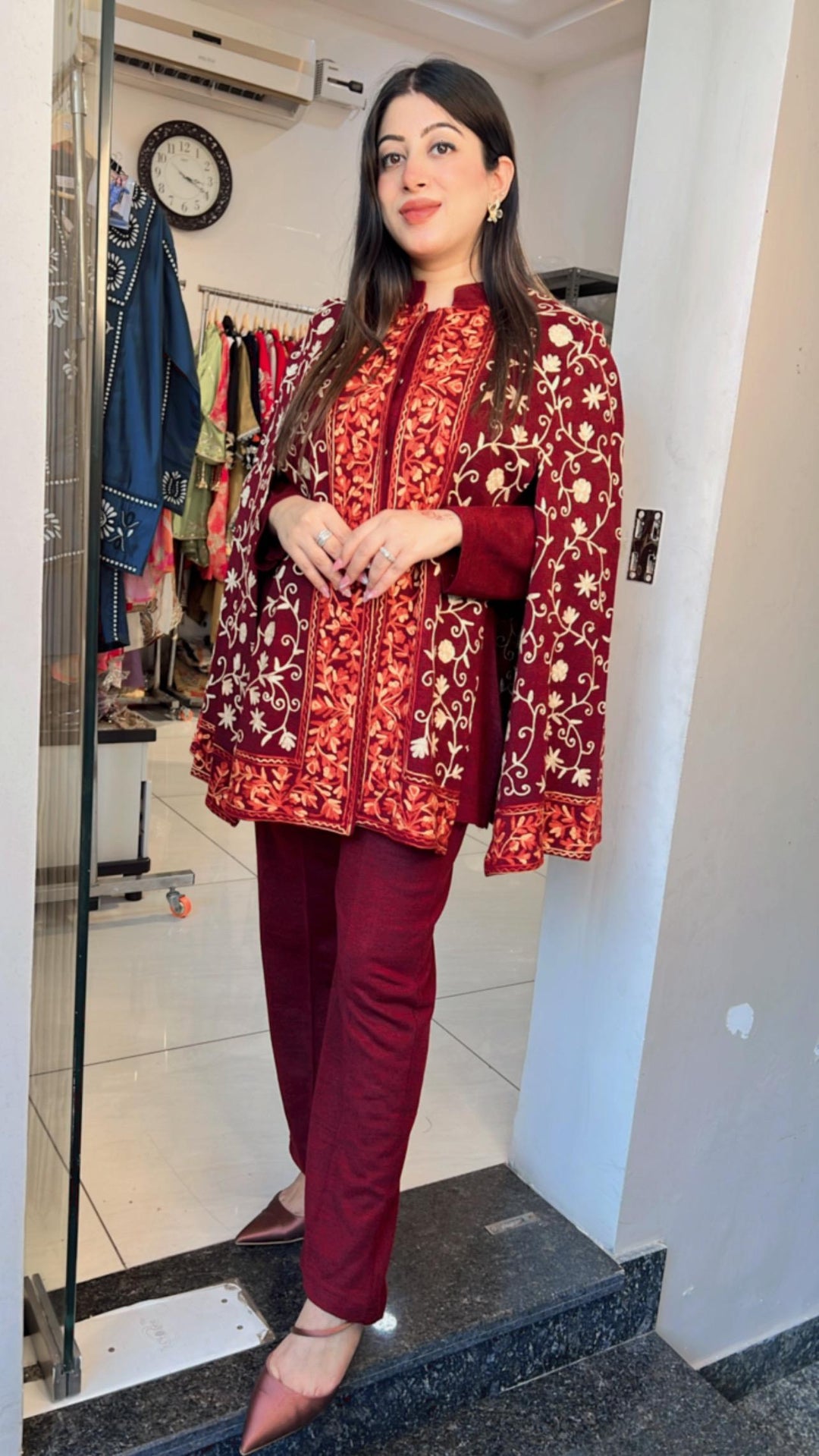 3PC WINTER EMBROIDERED CO-ORD SET