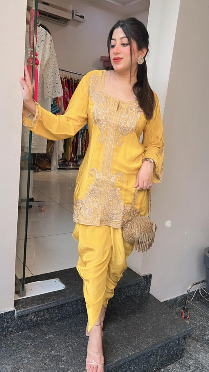 YELLOW MUSTARD TULIP PANTS CO-ORD SET