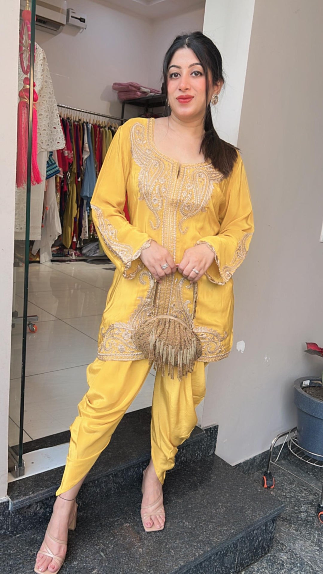 YELLOW MUSTARD TULIP PANTS CO-ORD SET