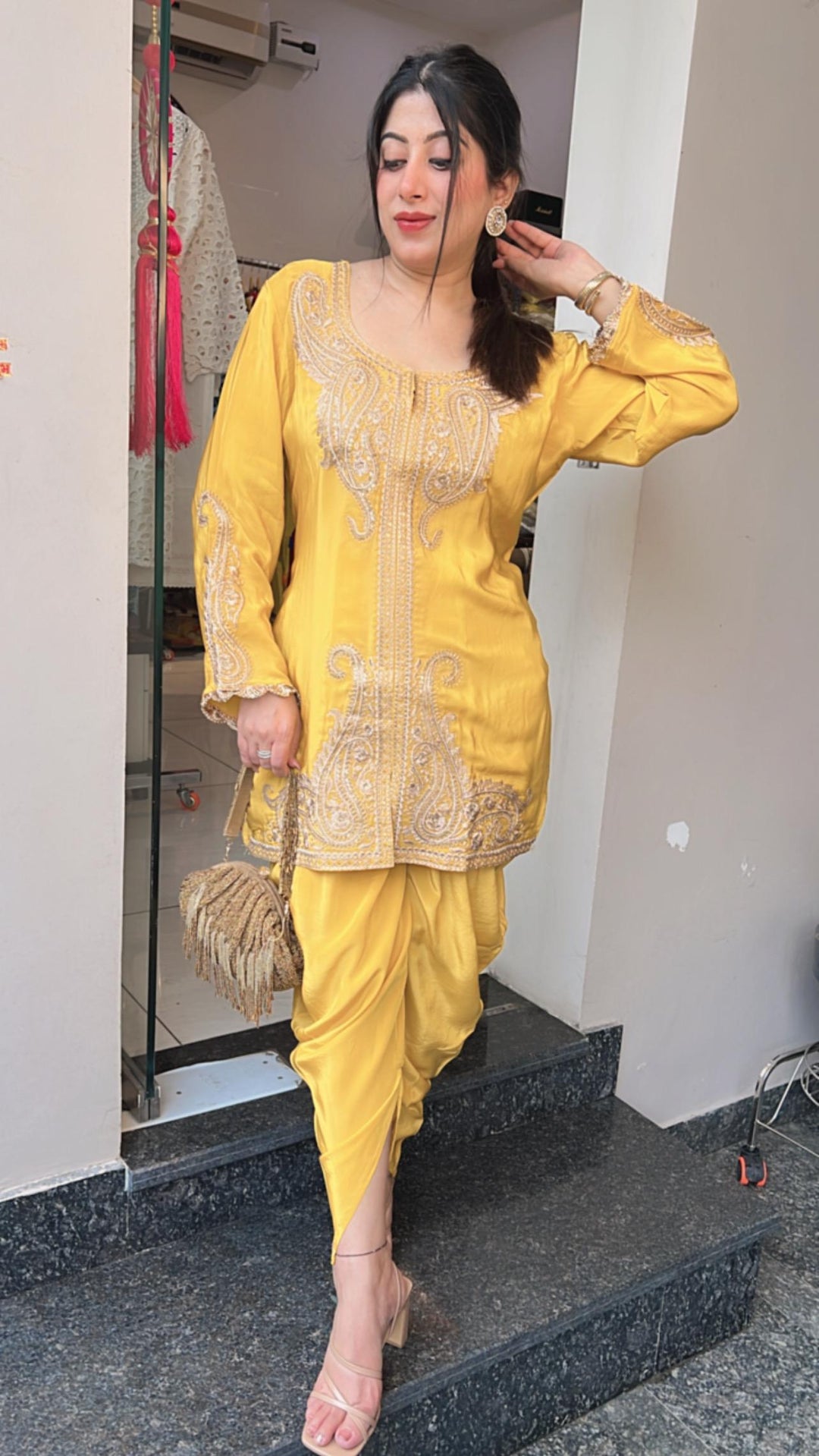 YELLOW MUSTARD TULIP PANTS CO-ORD SET
