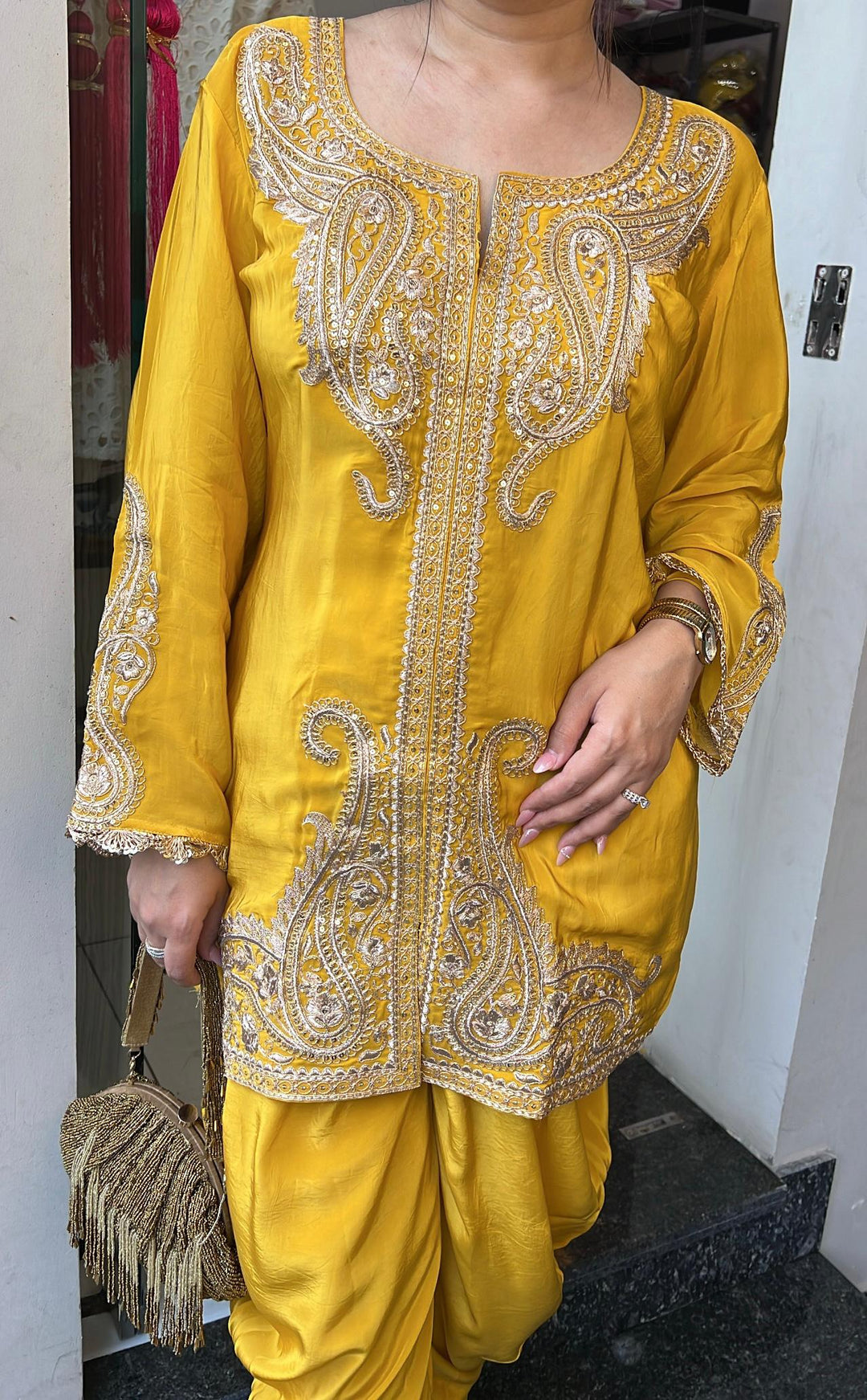 YELLOW MUSTARD TULIP PANTS CO-ORD SET
