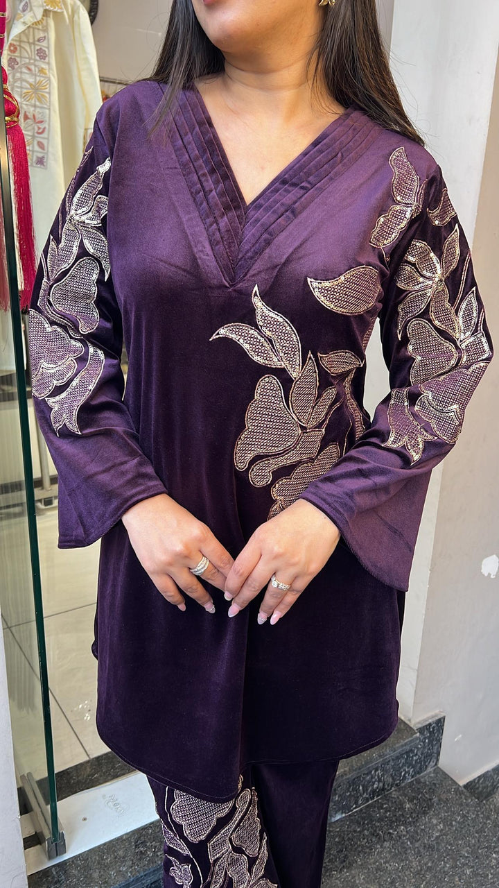 WINE VELVET WINTER CO-ORD