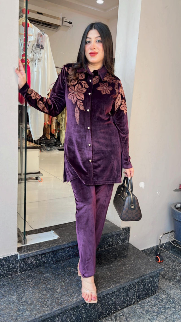 WINE VELVET WINTER CO-ORD