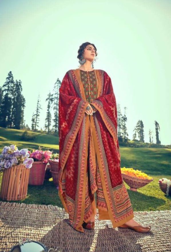PASHMINA PRINT WITH EMBROIDERY