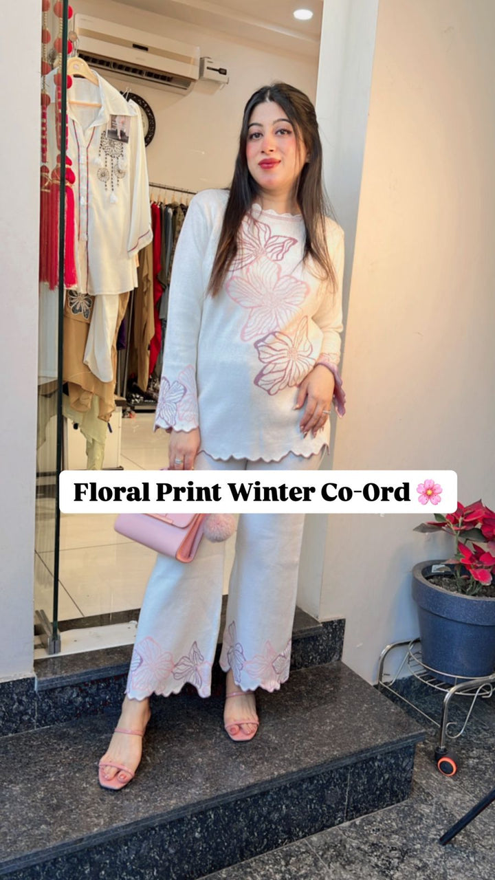 FLORAL KNITTED  WINTER CO-ORD