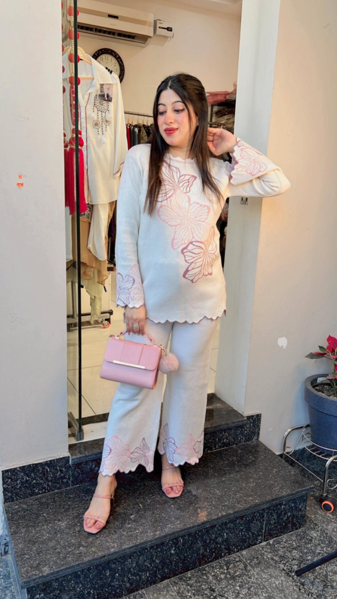 FLORAL KNITTED  WINTER CO-ORD