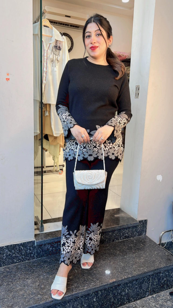 DAISY FLORAL BLACK WINTER CO-ORD