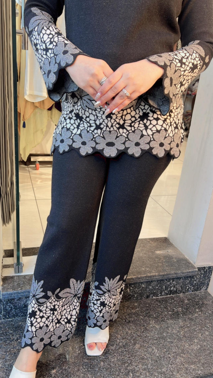 DAISY FLORAL BLACK WINTER CO-ORD