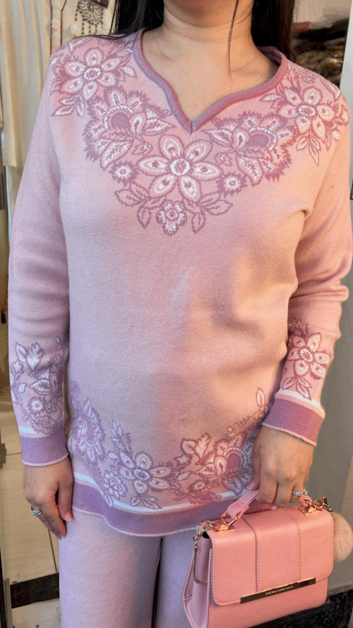 PINK KNITTED WINTER CO-ORD