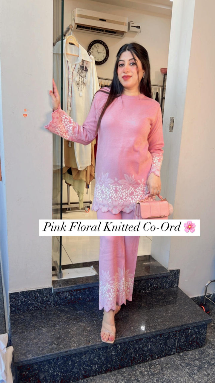 PINK KINTTED WINTER CO-ORD