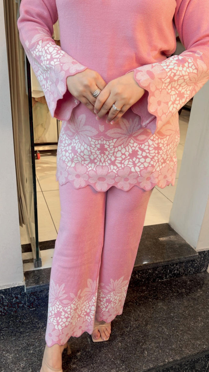 PINK KINTTED WINTER CO-ORD