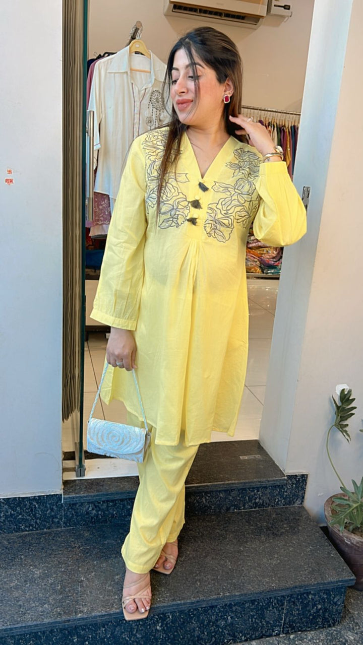 SOFT COTTON THREAD EMBROIDERY CO-ORD