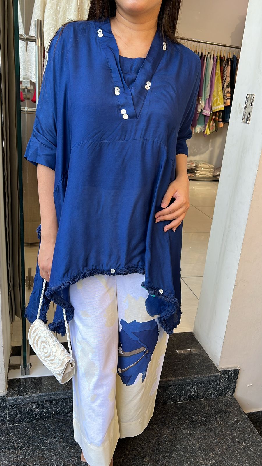 BLUE KAFTAN STYLE CO-ORD SET