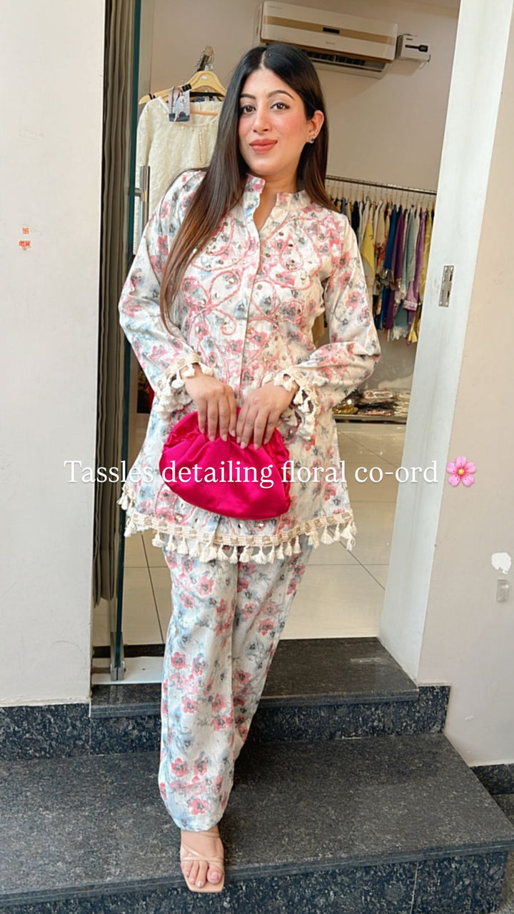 TASSELS & DORI DETAILING FLORAL CO-ORD
