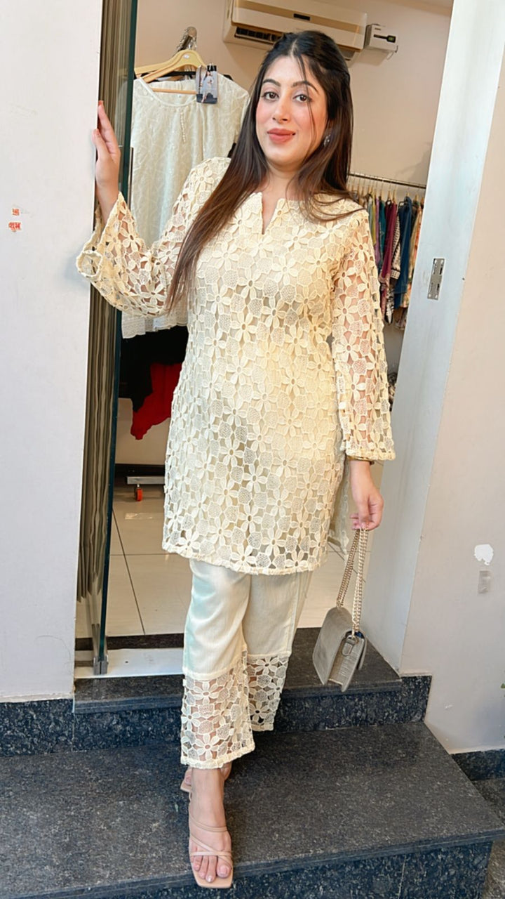 COTTON CROCHET CO-ORD WITH LINING