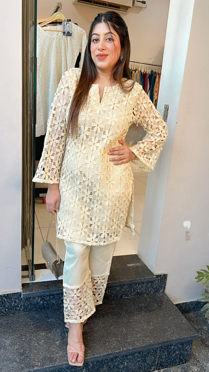 COTTON CROCHET CO-ORD WITH LINING