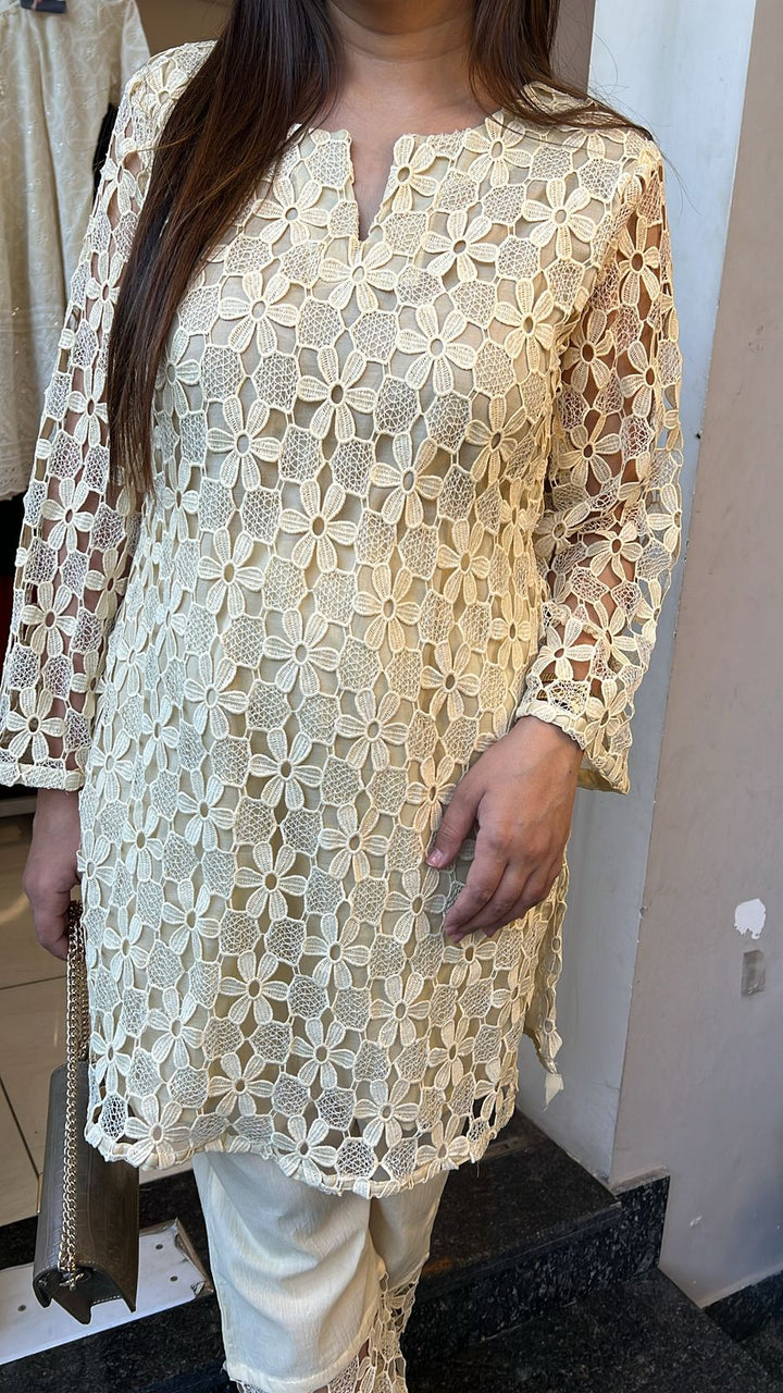 COTTON CROCHET CO-ORD WITH LINING