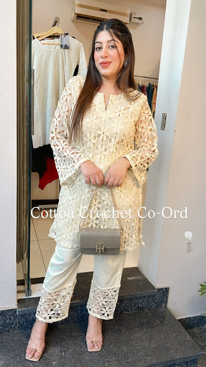 COTTON CROCHET CO-ORD WITH LINING
