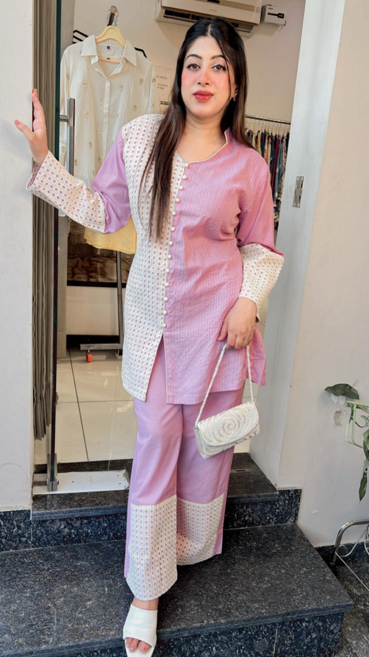 LILAC COTTON SCHIFFLI CO-ORD