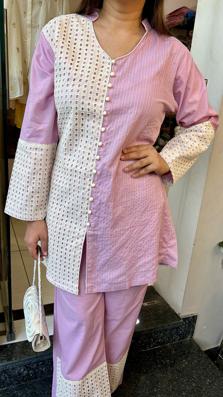 LILAC COTTON SCHIFFLI CO-ORD