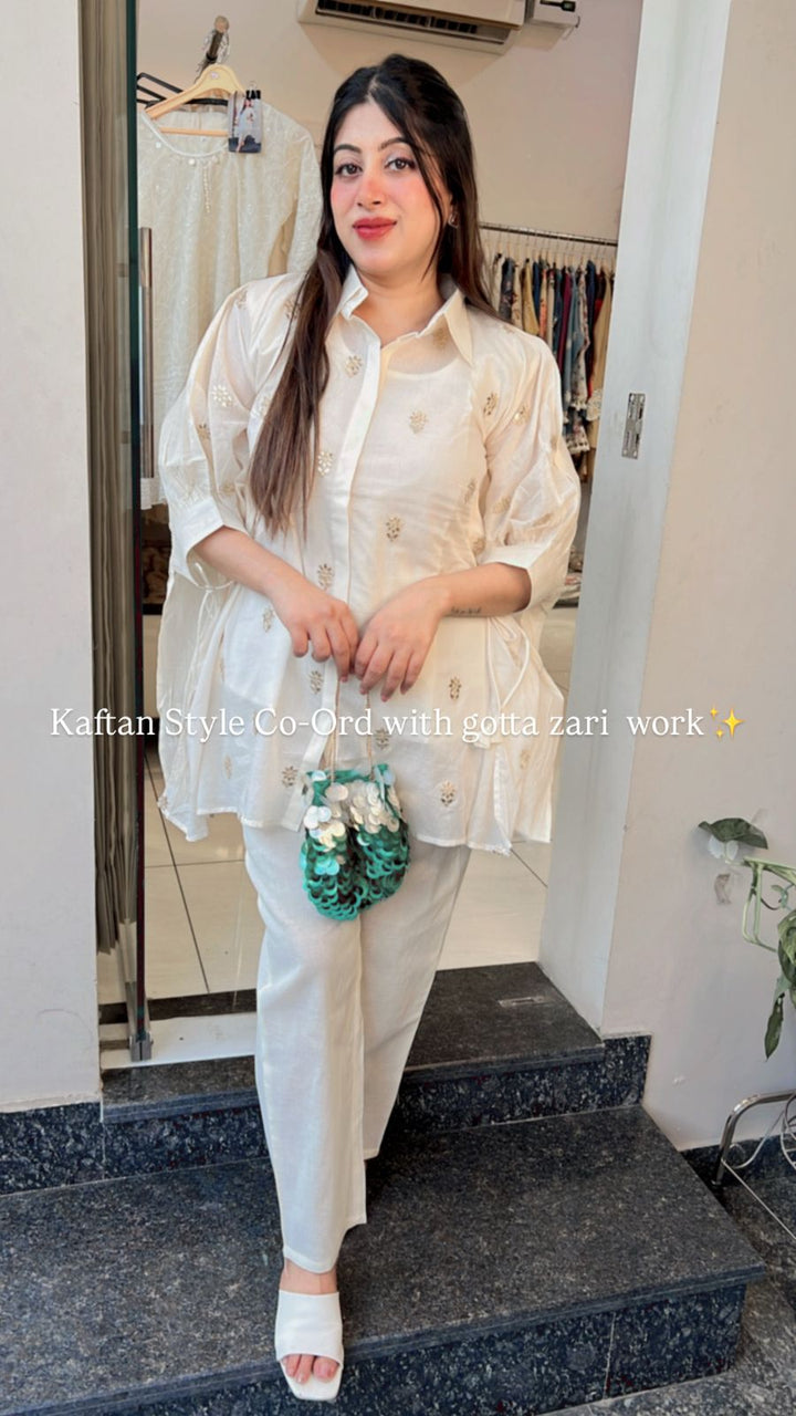 KAFTAN STYLE CO-ORD WITH GOTTA & ZARI WORK (COMES WITH INNER)