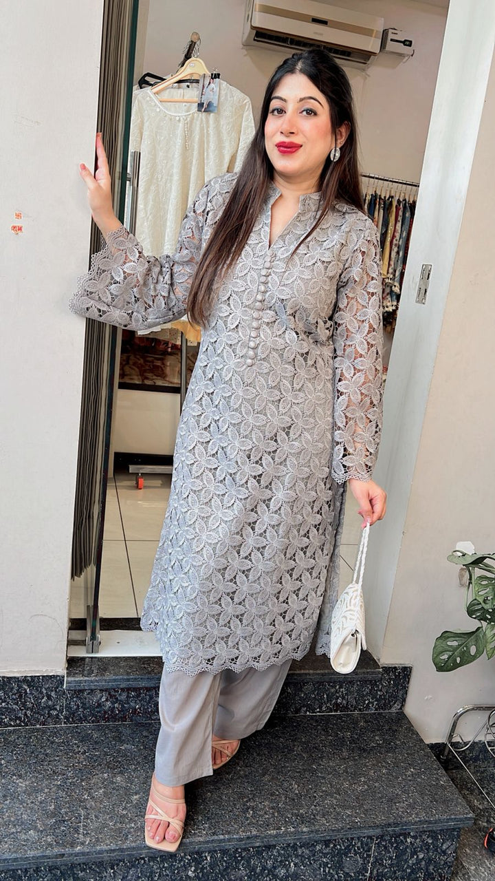 COTTON CROCHET SET WITH LINING