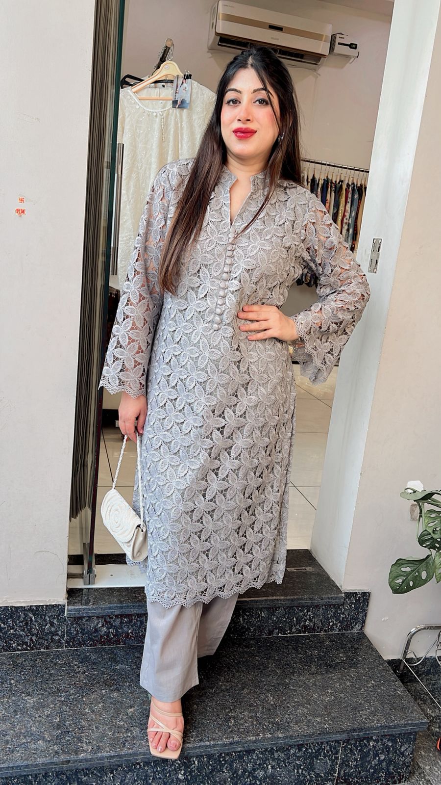 COTTON CROCHET SET WITH LINING