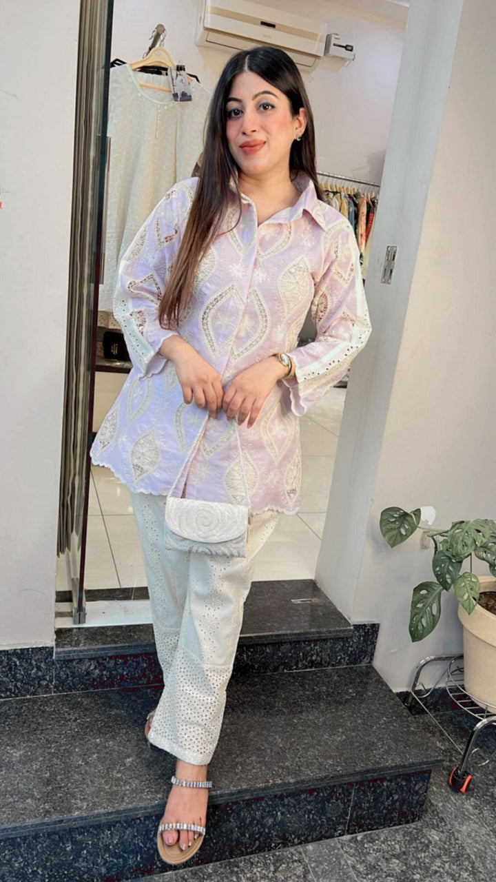 LAVENDER COTTON CROCHET CO-ORD SET