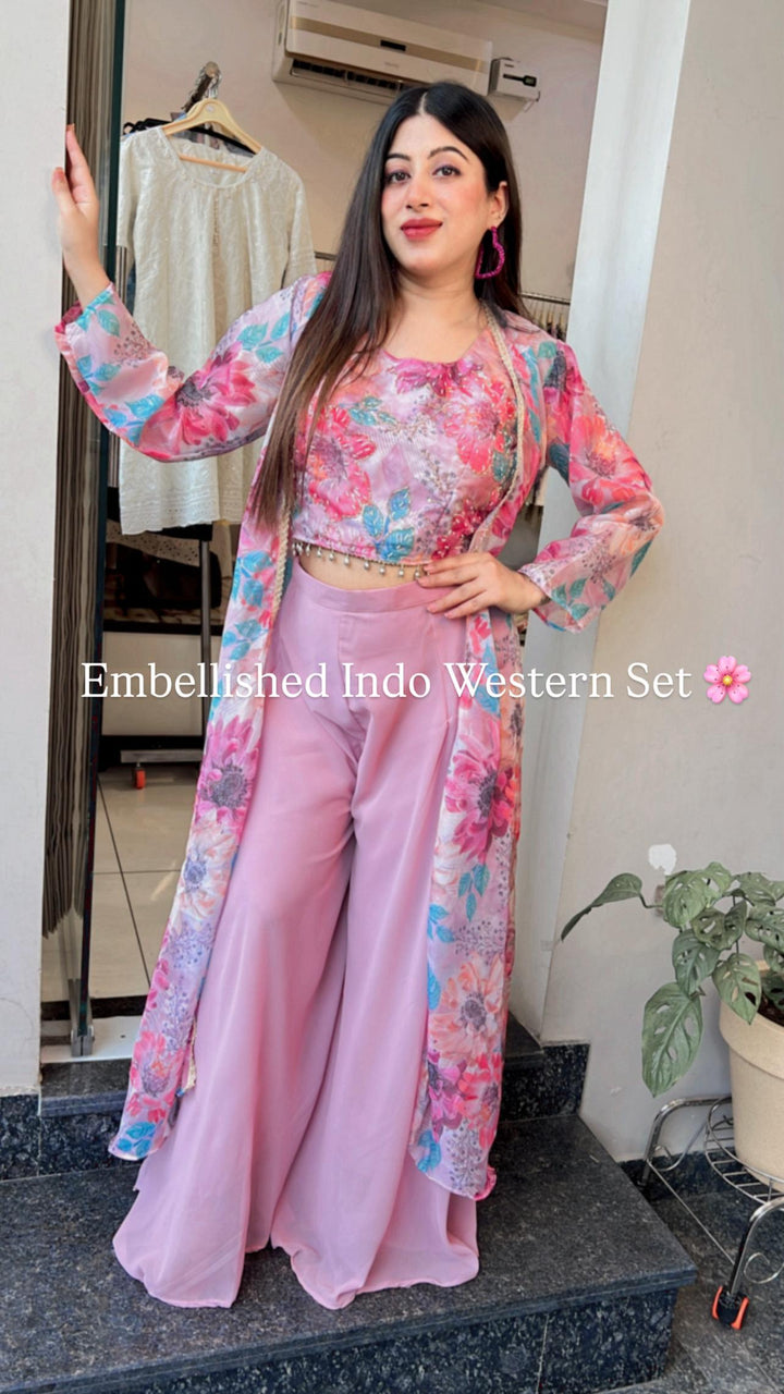 EMBELLISHED INDO-WESTERN 3 PC SET