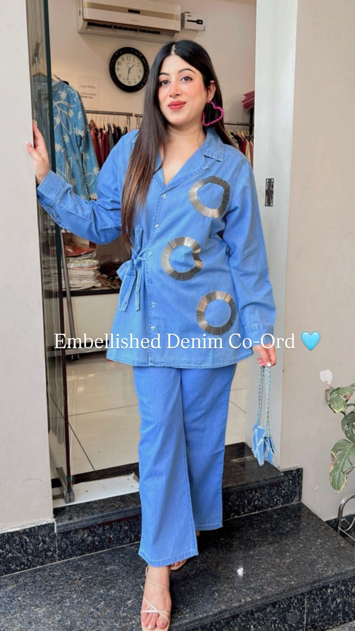 EMBELLISHED DENIM CO-ORD