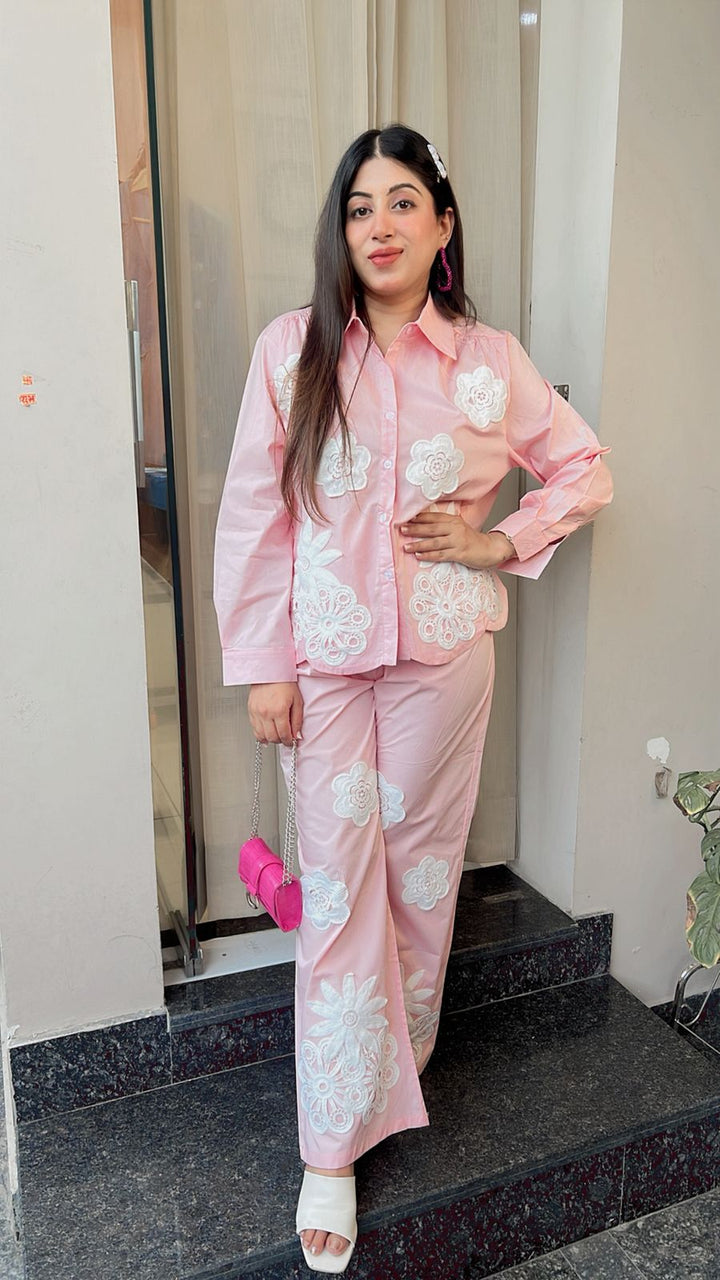 PASTEL PINK FLORAL PATCH CO-ORD
