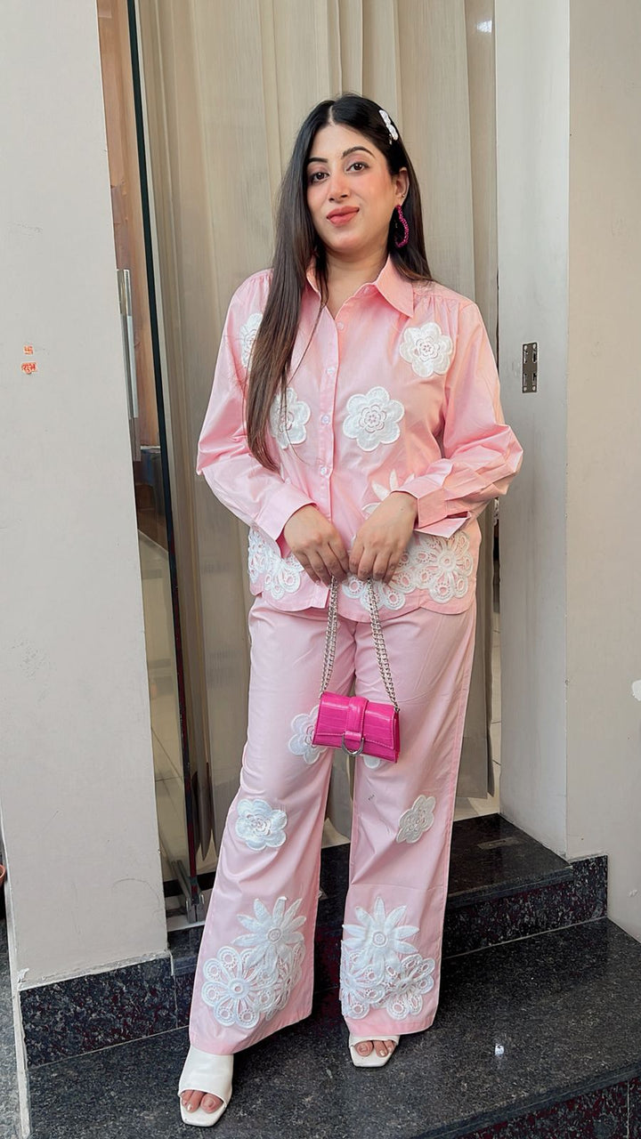 PASTEL PINK FLORAL PATCH CO-ORD