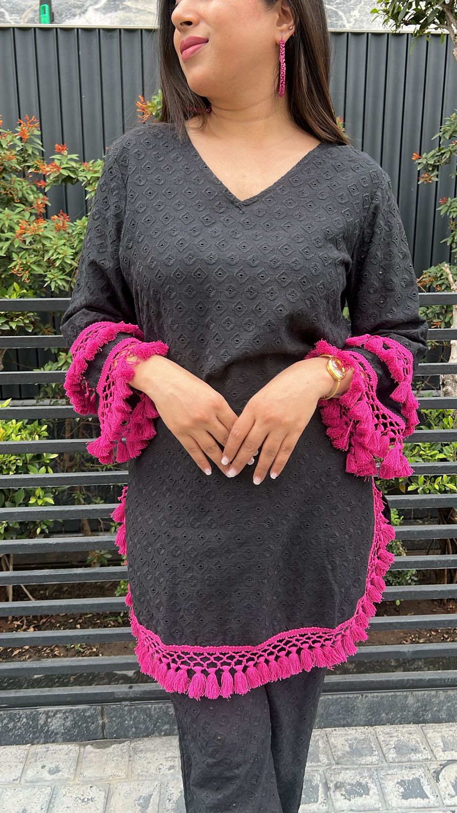 BLACK SCHIFFLI COTTON CO-ORD