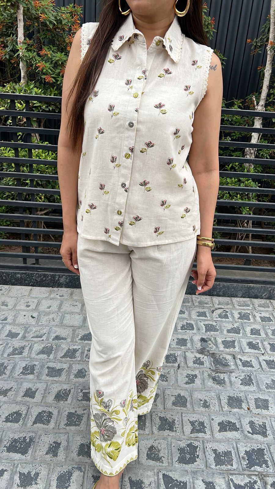 GREEN FLORAL PRINTED CO-ORD