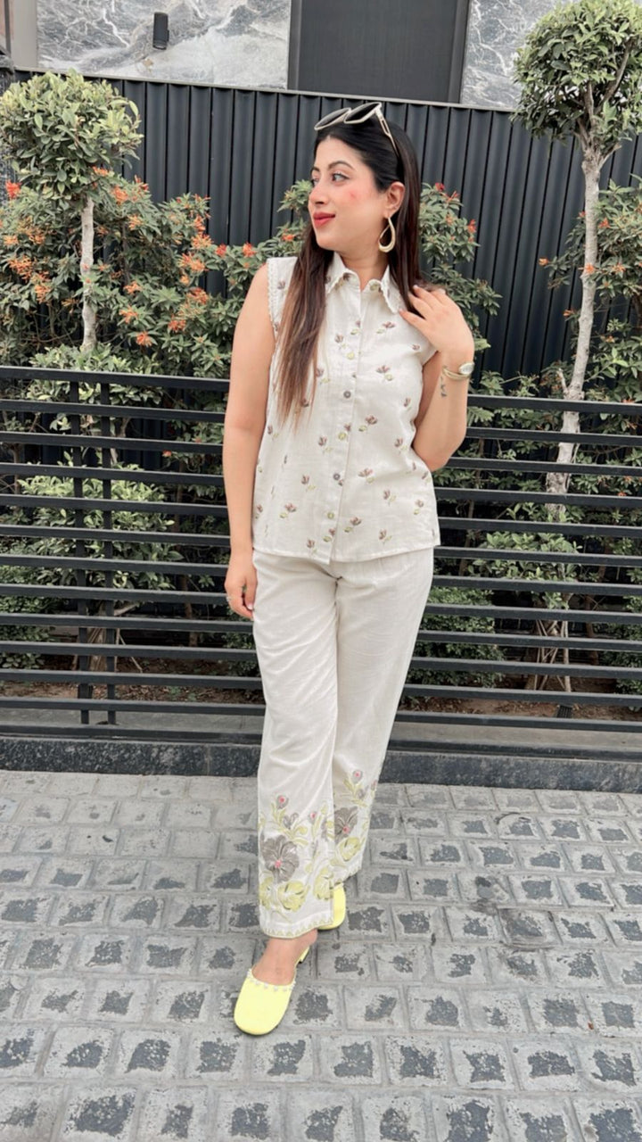 GREEN FLORAL PRINTED CO-ORD