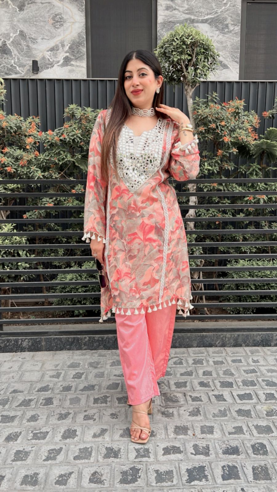 TASSLE Detailing CO-ORD with mirror work embellishments