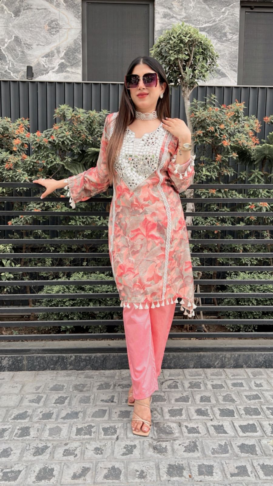 TASSLE Detailing CO-ORD with mirror work embellishments