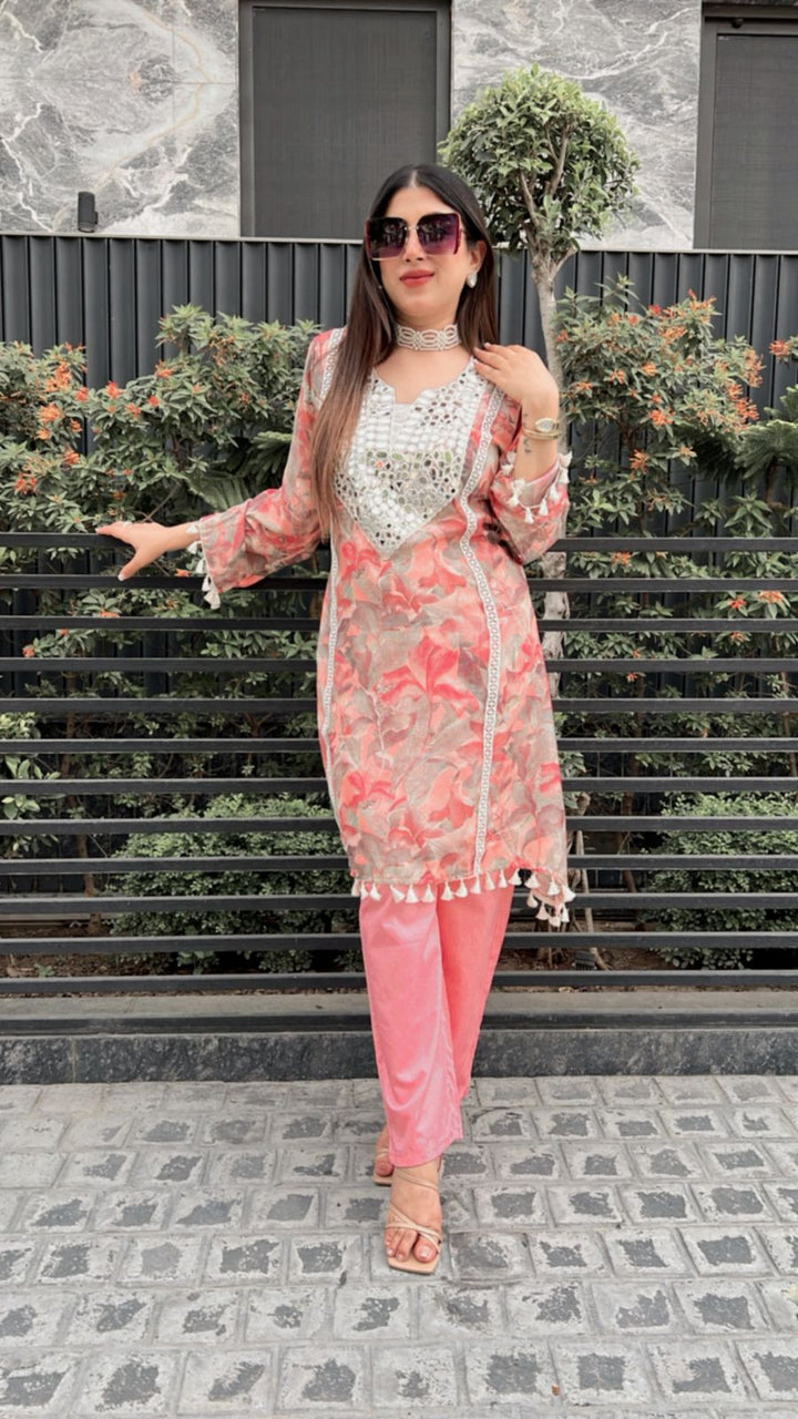 TASSLE Detailing CO-ORD with mirror work embellishments