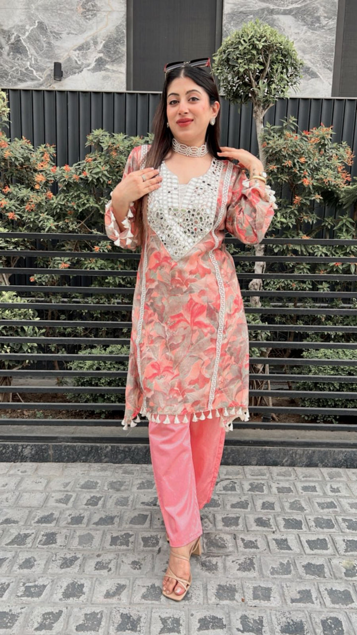 TASSLE Detailing CO-ORD with mirror work embellishments