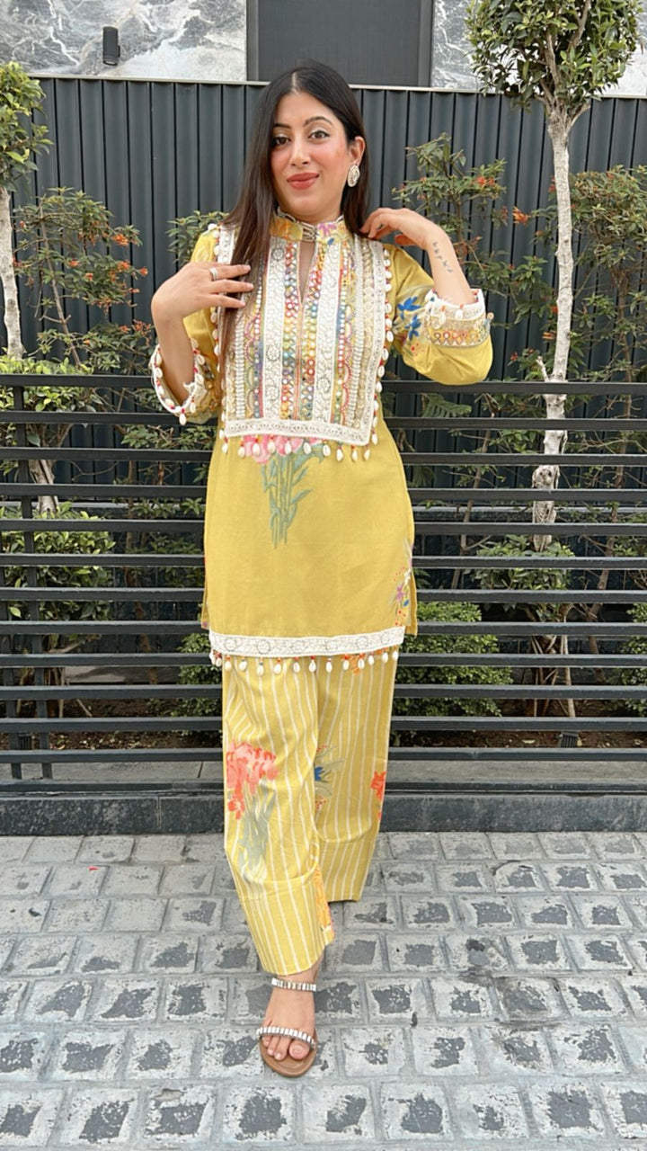 YELLOW MUSTARD FARSHI CO-ORD