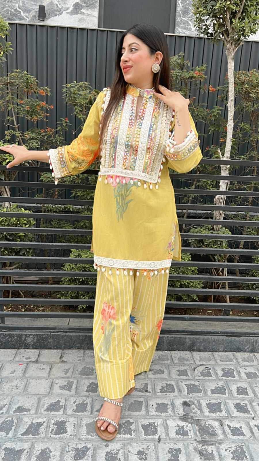 YELLOW MUSTARD FARSHI CO-ORD