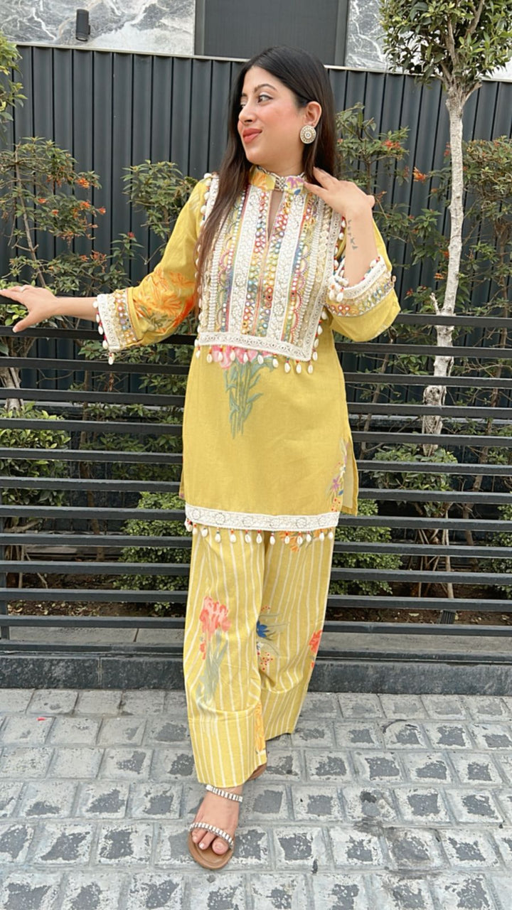 YELLOW MUSTARD FARSHI CO-ORD